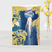 葛飾北斎阿弥陀滝 カード (黄色い花)
