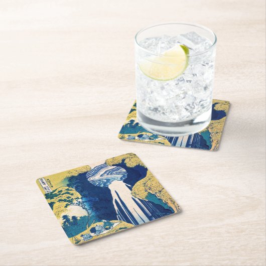 葛飾北斎阿弥陀滝 スクエアペーパーコースター (インサイチュ)