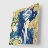 葛飾北斎阿弥陀滝 スクエア壁時計 (傾斜)