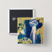 葛飾北斎阿弥陀滝 缶バッジ (正面&裏面)