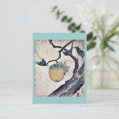 葛飾北斎食べ物によるバッタの柿 ポストカード (スタンド正面)