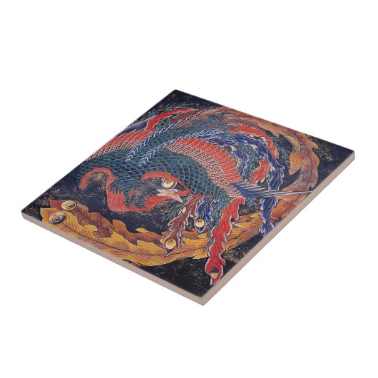 葛飾北斎鳳凰 タイル (側面)