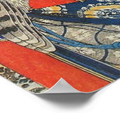 葛飾北斎鷹とさくらんぼの花 ポスター (角)