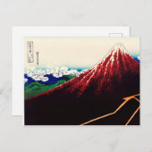 葛飾北斎，サミット下の暴風雨 ポストカード (正面/裏面)