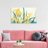 葛飾北斎 – バッタとアイリス キャンバスプリント (インサイチュ (リビング))