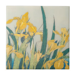 葛飾北斎 – バッタとアイリス タイル