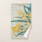 葛飾北斎 – バッタとアイリス バスタオルセット (ハンドタオル)