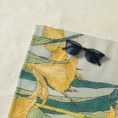 葛飾北斎 – バッタとアイリス ビーチタオル (インサイチュ)