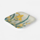 葛飾北斎 – バッタとアイリス ペーパープレート (傾斜あり)