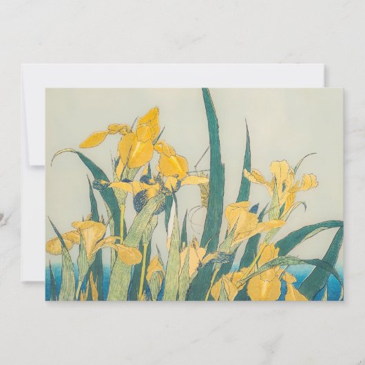 葛飾北斎 – バッタとアイリス 招待状 (正面)