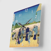 葛飾北斎 - 五百羅漢寺、サザイ堂 スクエア壁時計 (傾斜)