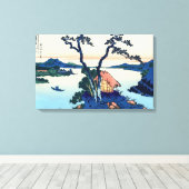 葛飾北斎 - 信濃の諏訪湖 キャンバスプリント (インサイチュ (ウッドフロア))