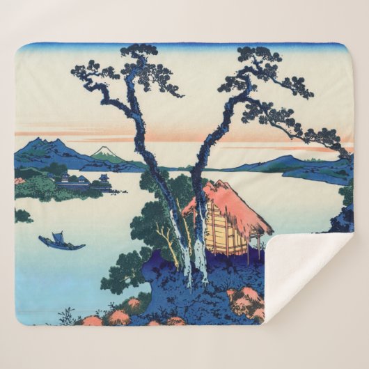 葛飾北斎 – 信濃国の諏訪湖 シェルパブランケット (正面(横))