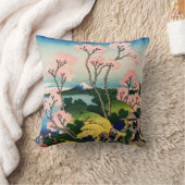 葛飾北斎 - 冨士山五天山、東海道品川 クッション (ブランケット)