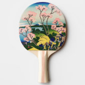 葛飾北斎 - 冨士山五天山、東海道品川 卓球ラケット (裏面)