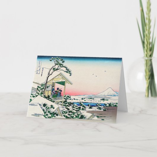 葛飾北斎 - 寅年おめでとう / 小石川の茶屋 シーズンカード (正面)