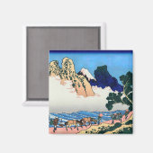 葛飾北斎 - 富士の後ろ、みのぶ川 マグネット (正面/裏面)