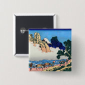 葛飾北斎 - 富士の後ろ、みのぶ川 缶バッジ (正面&裏面)