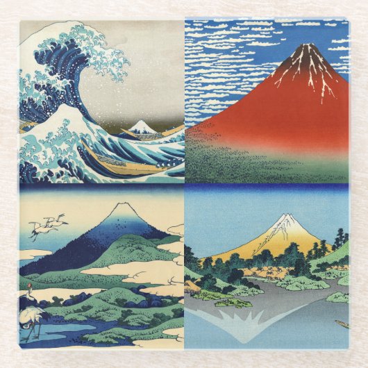 葛飾北斎 - 富士三十六景 ガラスコースター (正面)