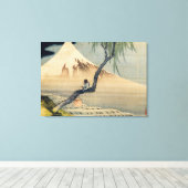 葛飾北斎 - 富士山を見る少年 キャンバスプリント (インサイチュ (ウッドフロア))