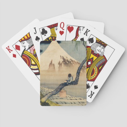 葛飾北斎 - 富士山を見る少年 トランプ (裏面)