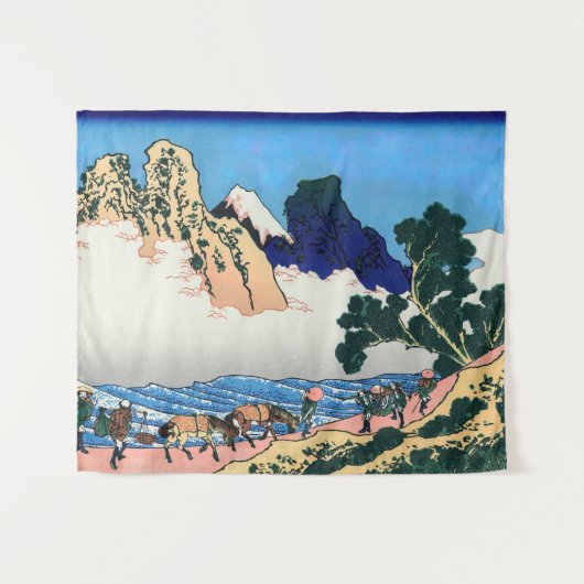 葛飾北斎 – 富士・身延川裏 タペストリー (正面(横))