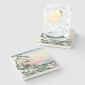 葛飾北斎 – 小石川の茶室 ストーンコースター (横)