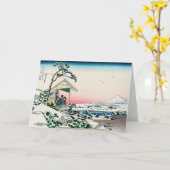 葛飾北斎 – 小石川の茶屋 カード (黄色い花)