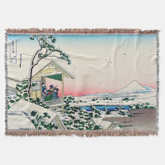 葛飾北斎 – 小石川の茶屋 スローブランケット (正面)