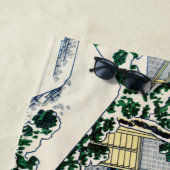 葛飾北斎 – 小石川の茶屋 ビーチタオル (インサイチュ)