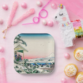 葛飾北斎 – 小石川の茶屋 ペーパープレート (パーティー)