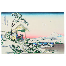 葛飾北斎 – 小石川の茶屋 メタルプリント