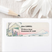 葛飾北斎 – 小石川の茶屋 ラベル (インサイチュ)