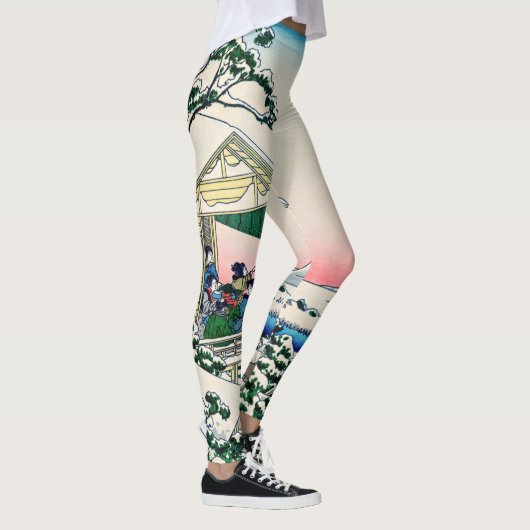 葛飾北斎 – 小石川の茶屋 レギンス (右)