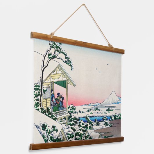 葛飾北斎 – 小石川の茶屋 吊り下げ型タペストリー (傾斜あり)