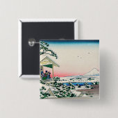 葛飾北斎 – 小石川の茶屋 缶バッジ (正面&裏面)