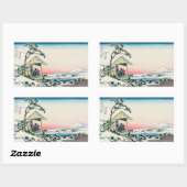 葛飾北斎 – 小石川の茶屋 長方形シール (シート)