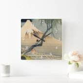 葛飾北斎 – 少年の山富士 スクエア壁時計 (ホーム)