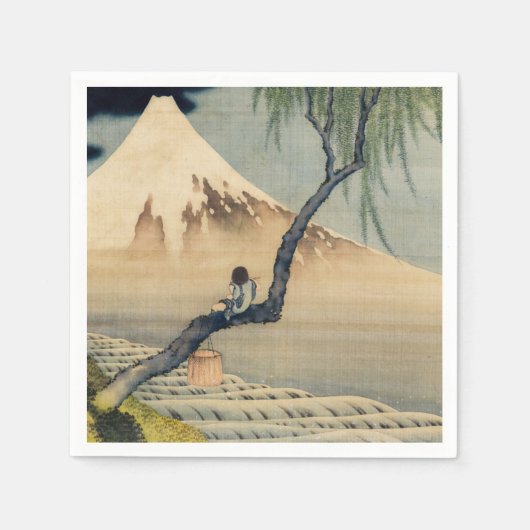 葛飾北斎 – 少年の山富士 スタンダードカクテルナプキン (正面)