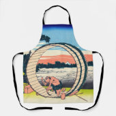 葛飾北斎 – 尾張国富士見原市 エプロン (正面)