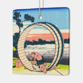 葛飾北斎 – 尾張国富士見原市 セラミックオーナメント (左)