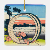 葛飾北斎 – 尾張国富士見原市 セラミックオーナメント (裏面)