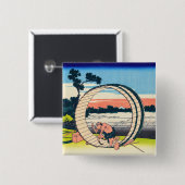 葛飾北斎 – 尾張国富士見原市 缶バッジ (正面&裏面)