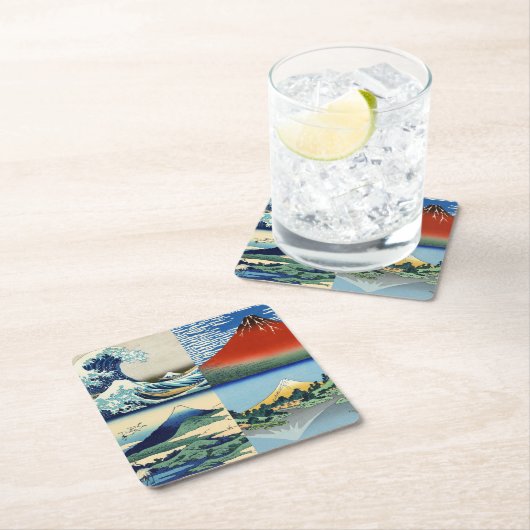 葛飾北斎 – 山富士36景 スクエアペーパーコースター (インサイチュ)