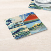 葛飾北斎 – 山富士36景 スクエアペーパーコースター (アングル)