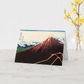 葛飾北斎 – 山頂の稲妻 カード (黄色い花)