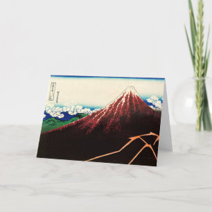 葛飾北斎 – 山頂の稲妻 カード