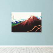 葛飾北斎 – 山頂の稲妻 キャンバスプリント (インサイチュ (ウッドフロア))