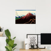 葛飾北斎 – 山頂の稲妻 ポスター (ホームオフィス)