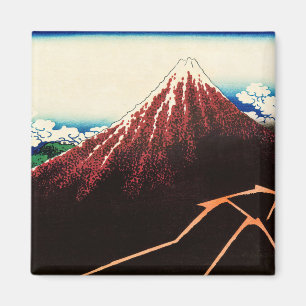 葛飾北斎 – 山頂の稲妻 マグネット